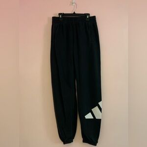 Adidas Black and White Sweatpants with Tapered Leg